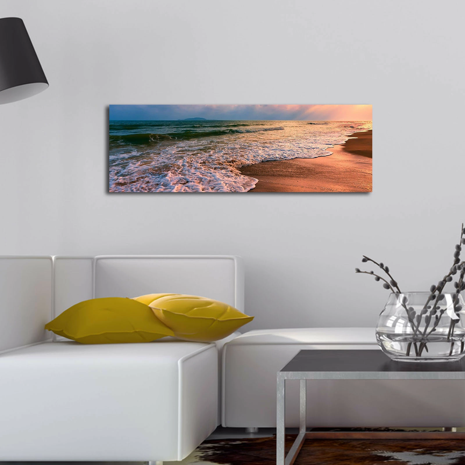 Pikturë dekorative me drita LED, shumëngjyrëshe, 30x90cm