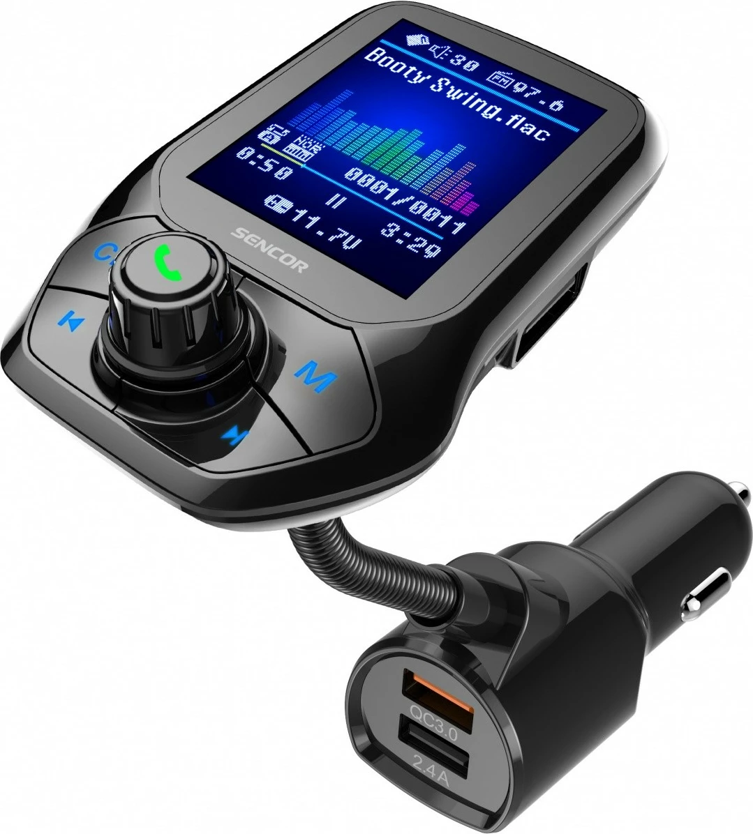 Transmetues FM Sencor SWM 5858 BT, Bluetooth, 2 USB, microSD, i zi/grafit
