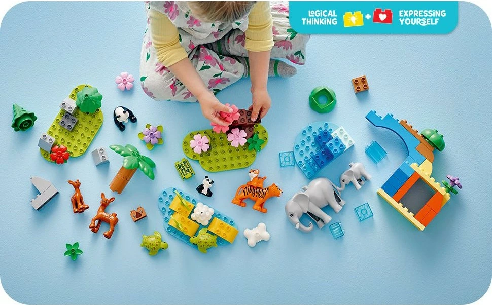 Set lodrash LEGO DUPLO 10446 Wildtier-Familien 3-in-1, 92 pjesë, shumëngjyrësh