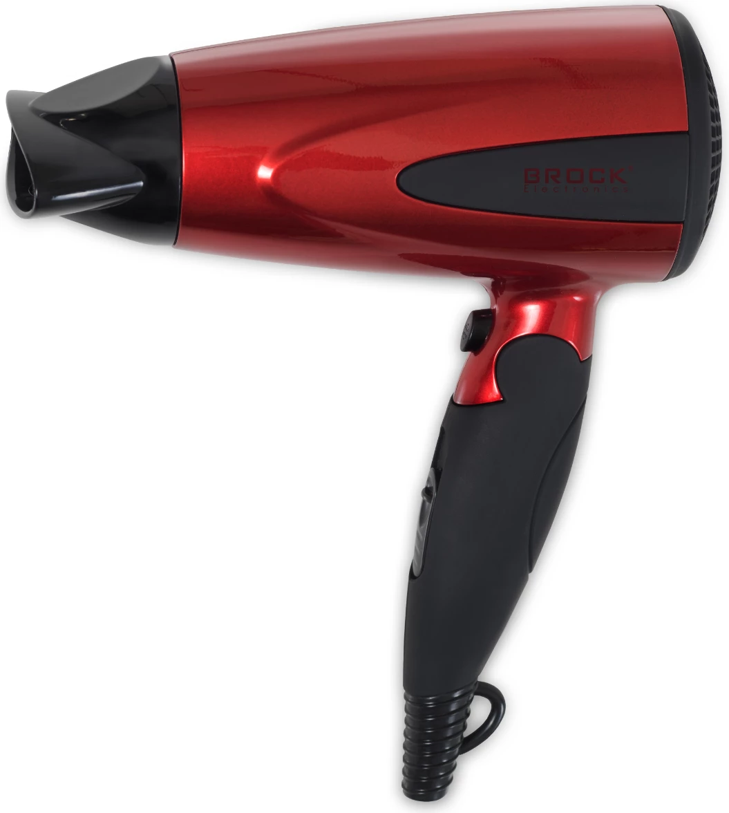 Fen për flokë Brock HD 8501 RD, 1600 W, me jonizues, dorezë e palosshme, kuq/zi