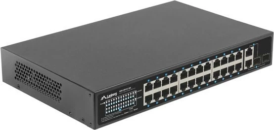 Switch LANBERG Lanberg switch, 24x 100Mb PoE+, 2x Combo, Rack 19" 360W