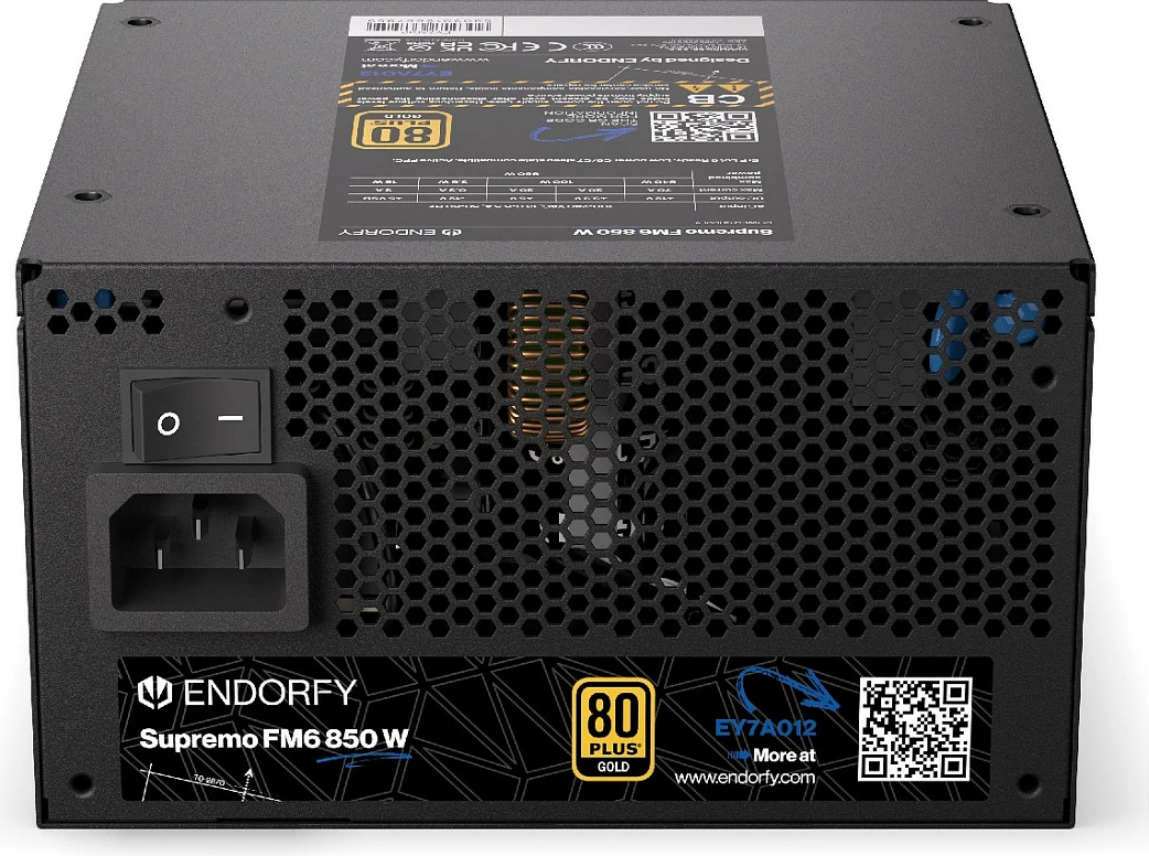 Furnizues rryme Endorfy Supremo FM6, 850W, 80 PLUS Gold, Fully Modular, ATX 3.1, i zi