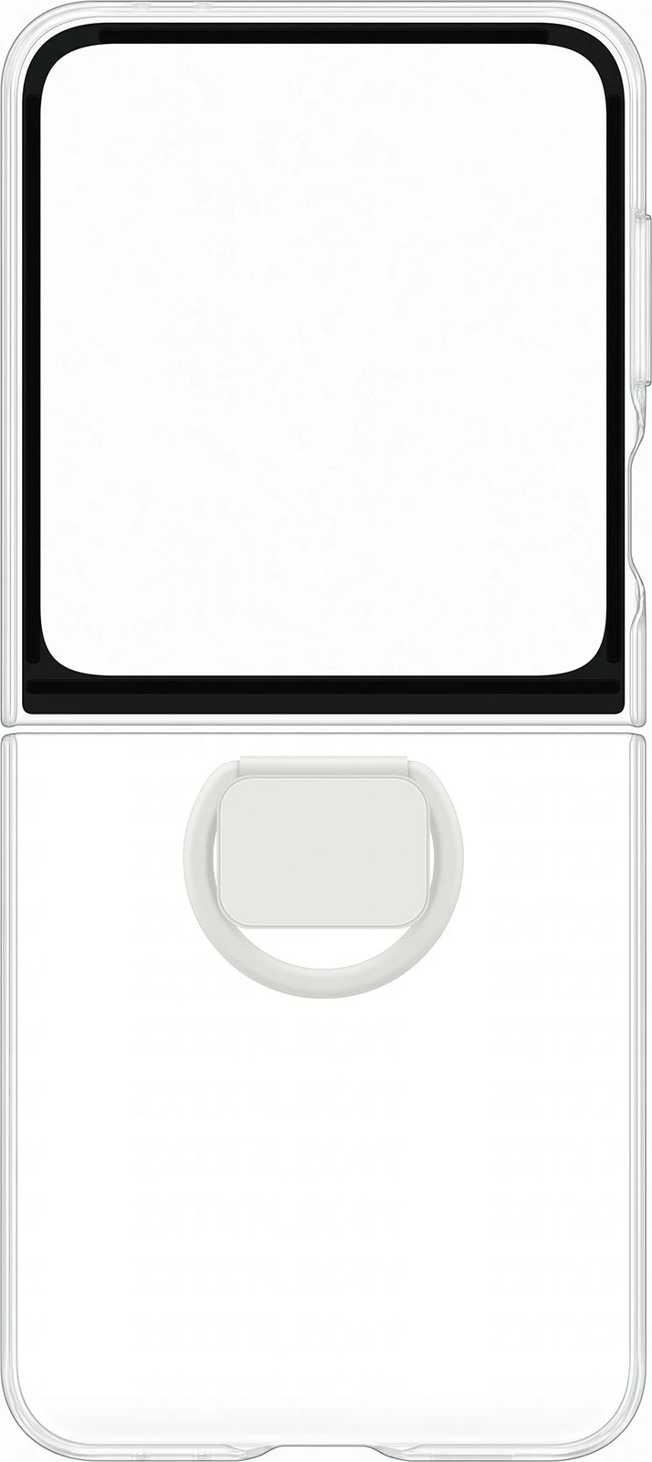 Mbështjellës Samsung Galaxy Z Flip6, transparent, me unazë