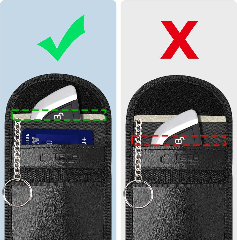 Mbështjellës çelësash Tech-Protect KLR100, bllokim RFID, i zi