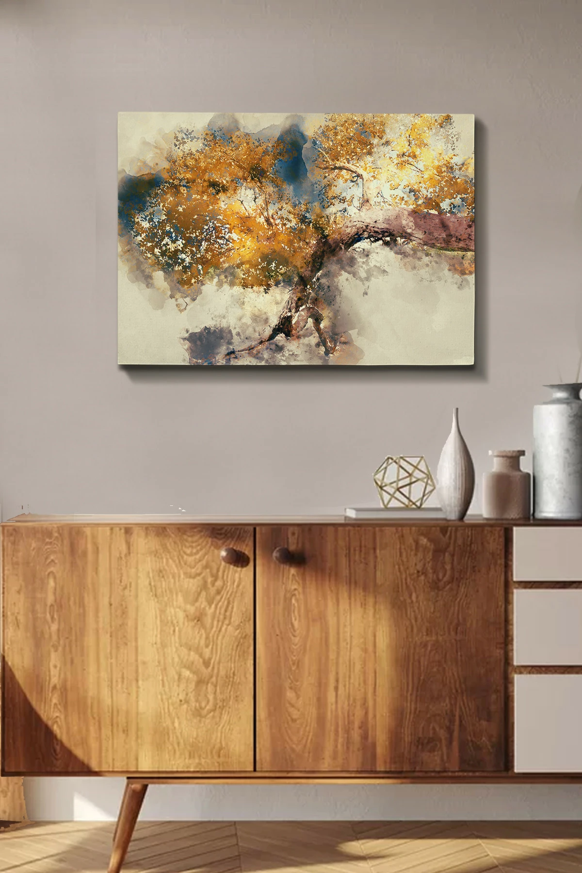 Pikturë dekorative në kanavacë, shumëngjyrëshe, 50x70cm, kornizë druri, Wallity Kanvas Tablo 223