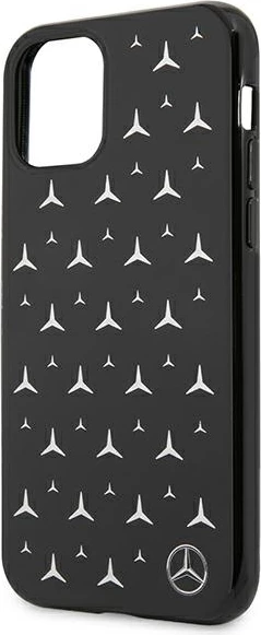 Mbështjellës Mercedes MEHCN61ESPBK për iPhone 11, hardcase, Silver Stars Pattern, zi