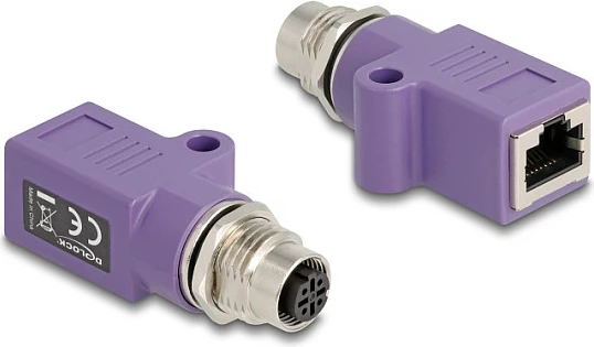 Adapter industrial Ethernet DeLOCK 60678, M12 Femër në RJ45 Femër, Cat5e, vjollcë