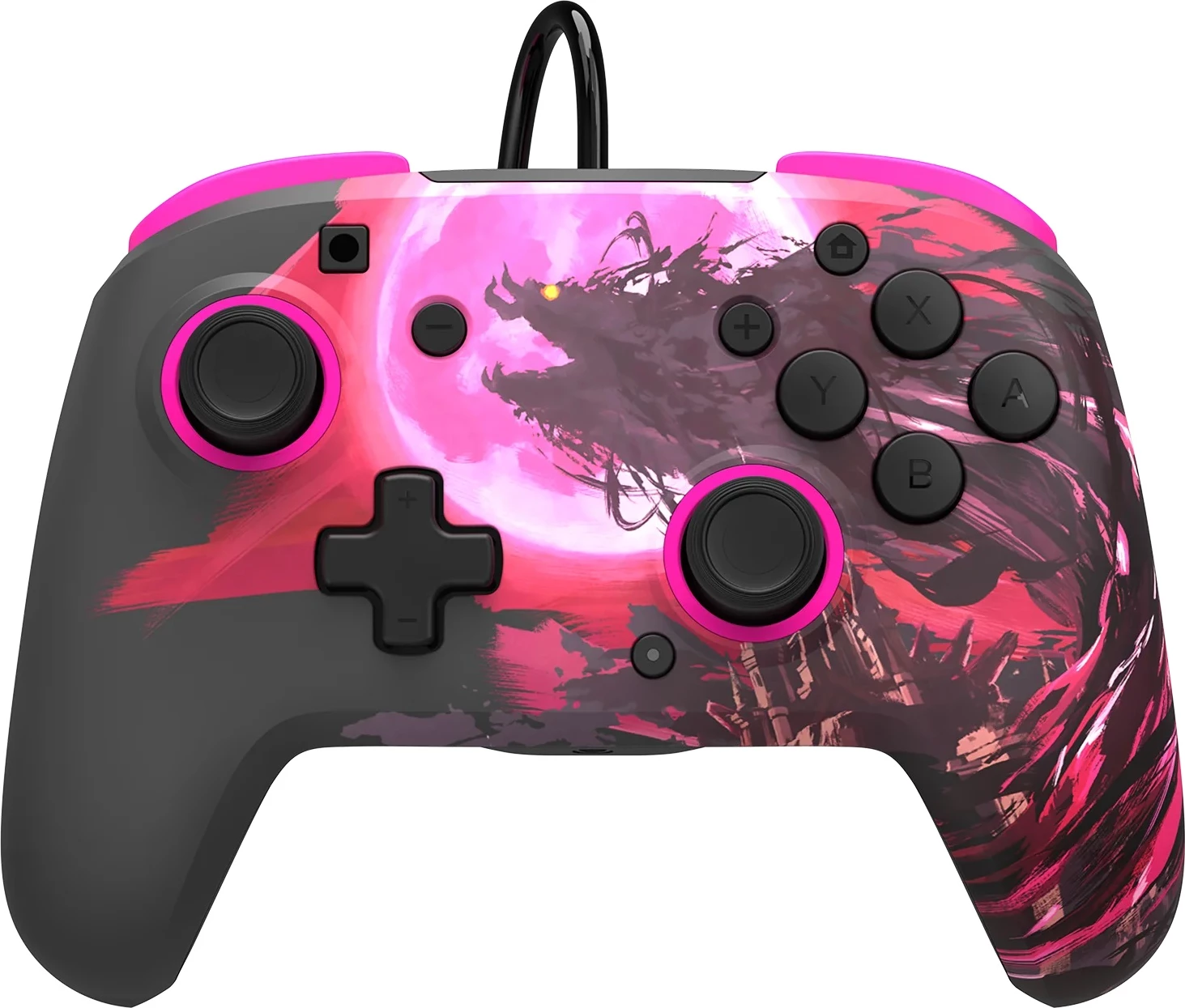 Kontroller me kabllo PDP REMATCH Calamity Ganon, jack 3.5mm, paddle mbrapa, për Nintendo Switch/Switch OLED/Switch 2, zi/rozë