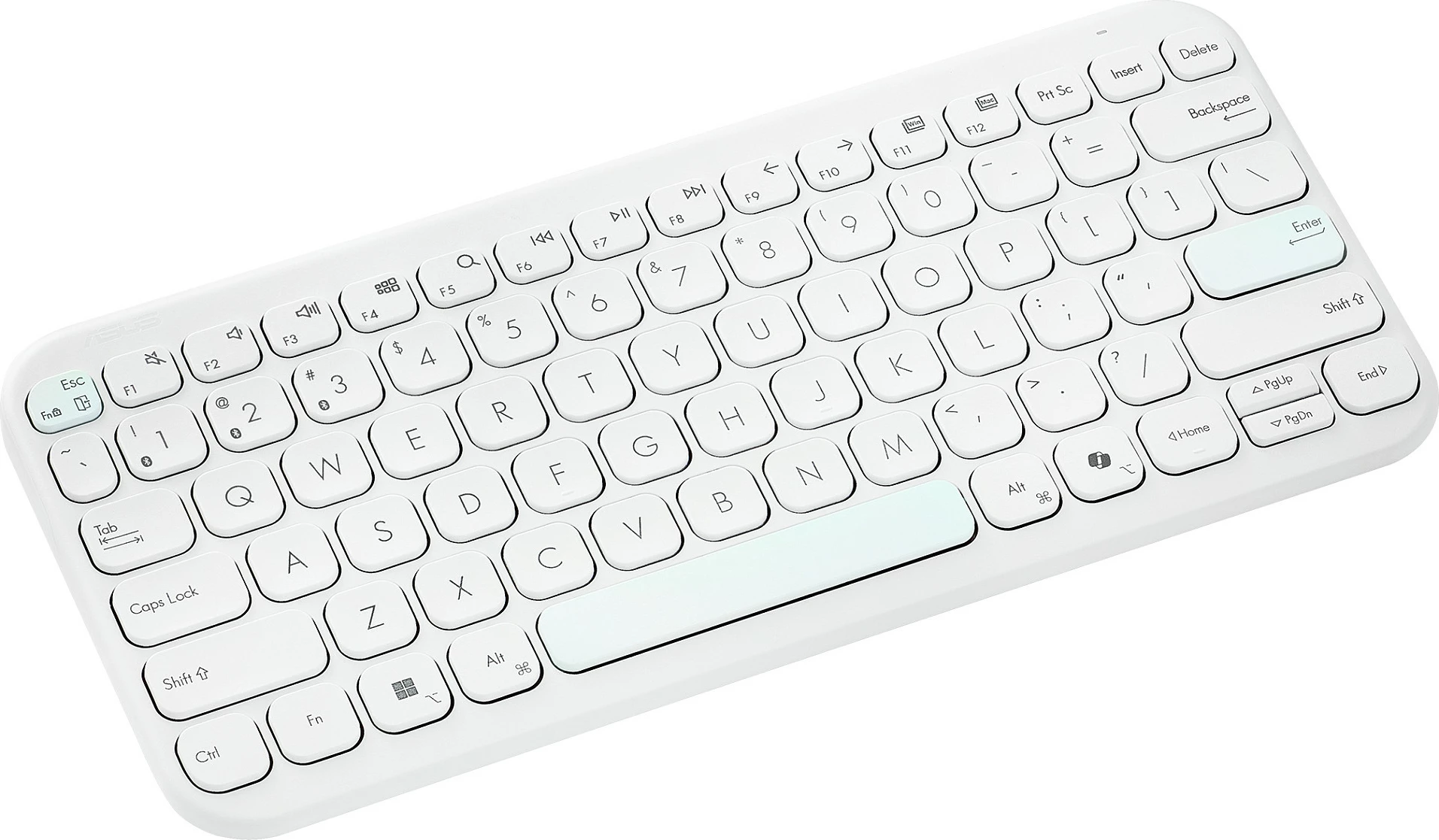 Tastierë ASUS KW100, pa kabllo Bluetooth, layout QWERTZ (DE), 75%, e bardhë