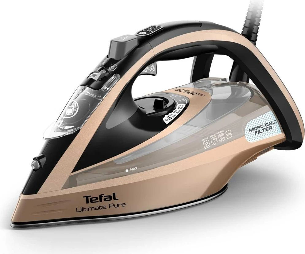 Hekur Tefal Ultimate Pure FV9852E0, 3200 W, Durilium AirGlide Autoclean, zi/bakër