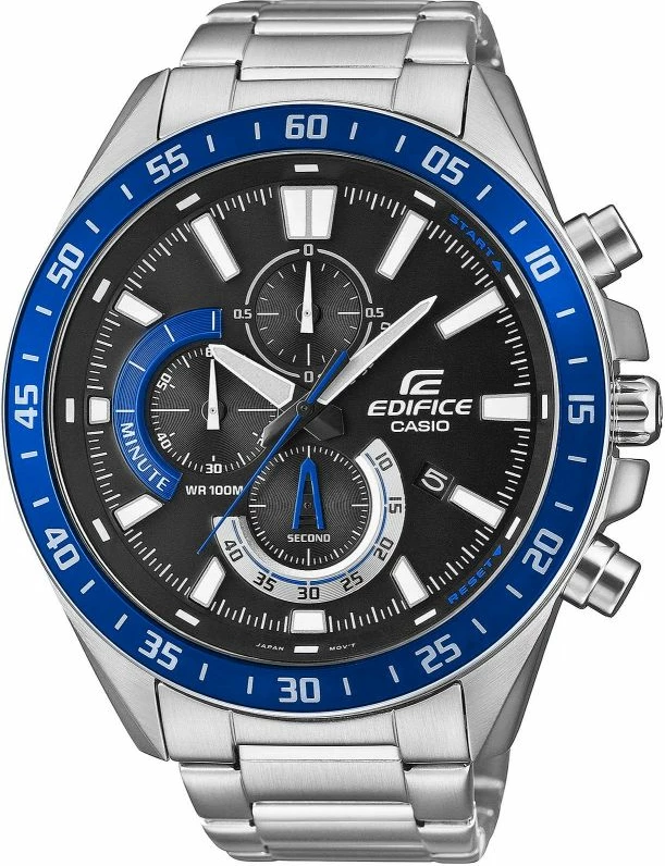 Orë dore për meshkuj Casio Edifice EFV-620D-1A2VUEF, argjendtë/kaltër, me kuti