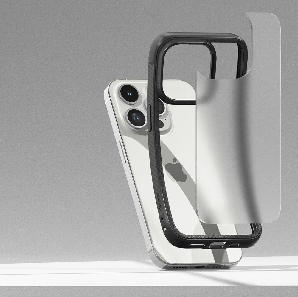Mbështjellës Ringke Fusion Bold për iPhone 15 Pro Max, Transparent/Matte Black