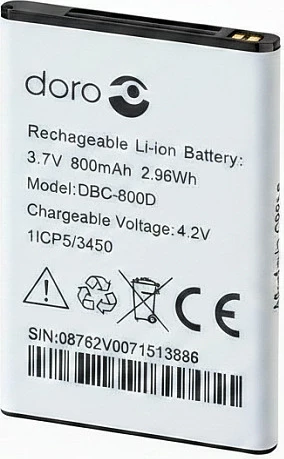 Bateri Doro DBC-800D për Leva E10/E20/E22/E30/L10/L20/L30/X10, Li-ion 3.7V 800mAh