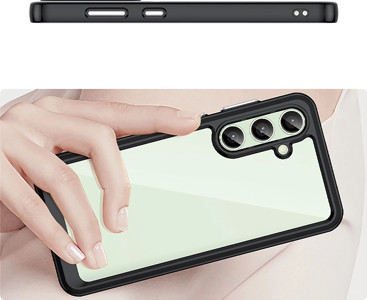 Mbështjellës Hurtel Outer Space Case për Samsung Galaxy S24 FE, TPU/PC, i zi