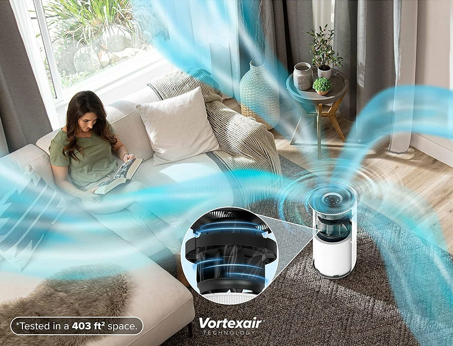 Pastrues ajri Levoit Core 300, HEPA 13 + karbon aktiv, CADR 187 m³/h, deri 40 m², 33 W, i bardhë