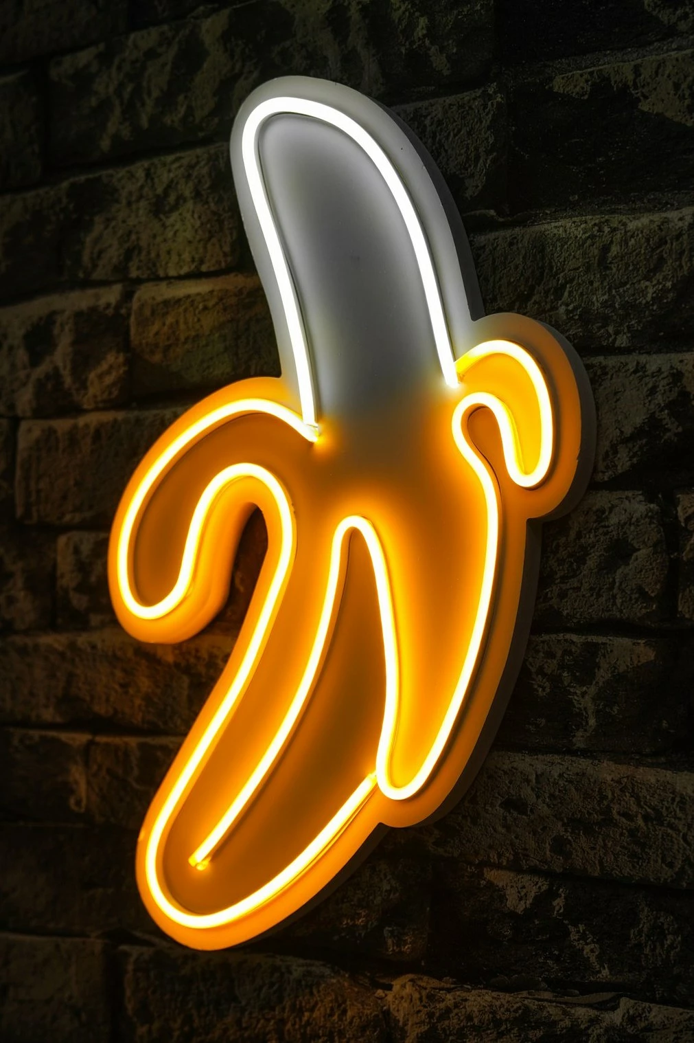 Dritë dekorative LED plastike, banane, e verdhë-bardhë