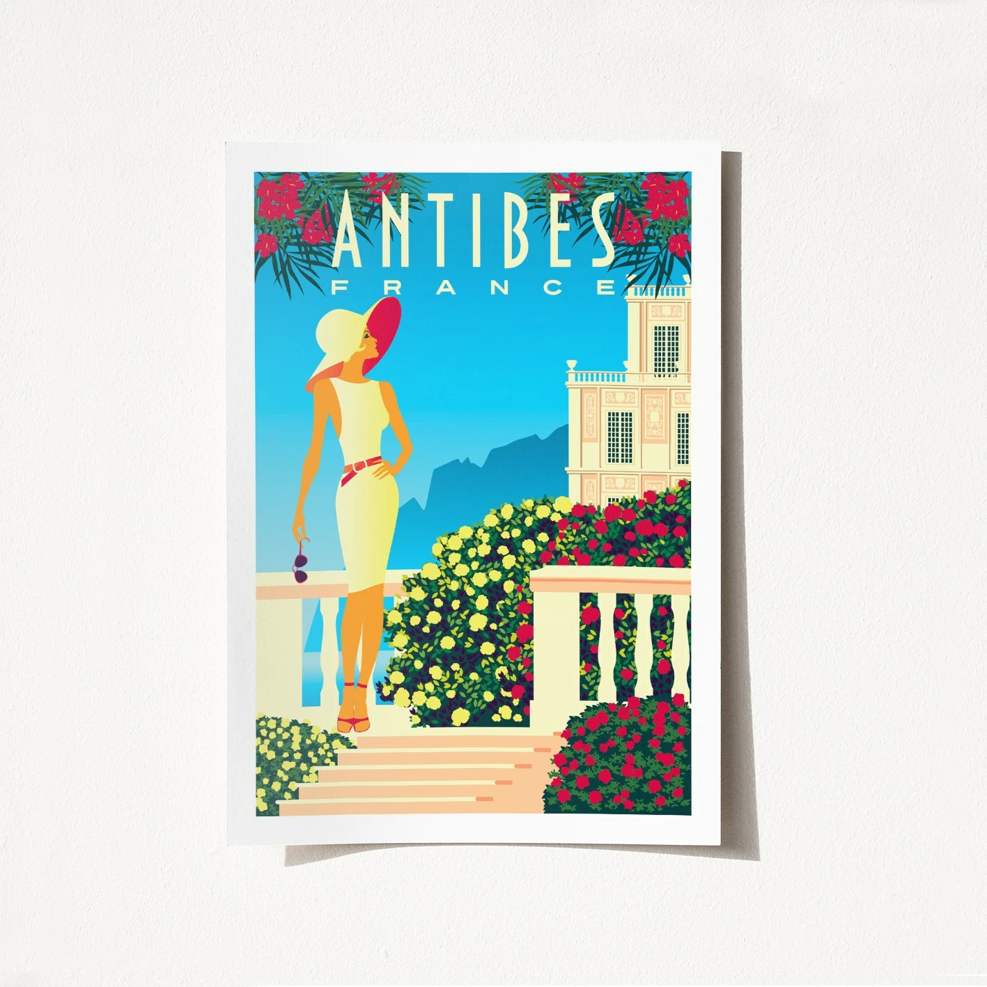 Poster A3, Antibes - 1977, shumëngjyrësh