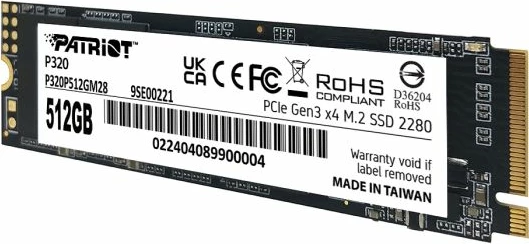 SSD Patriot P320 512GB M.2 NVMe PCIe Gen3 x4 2280