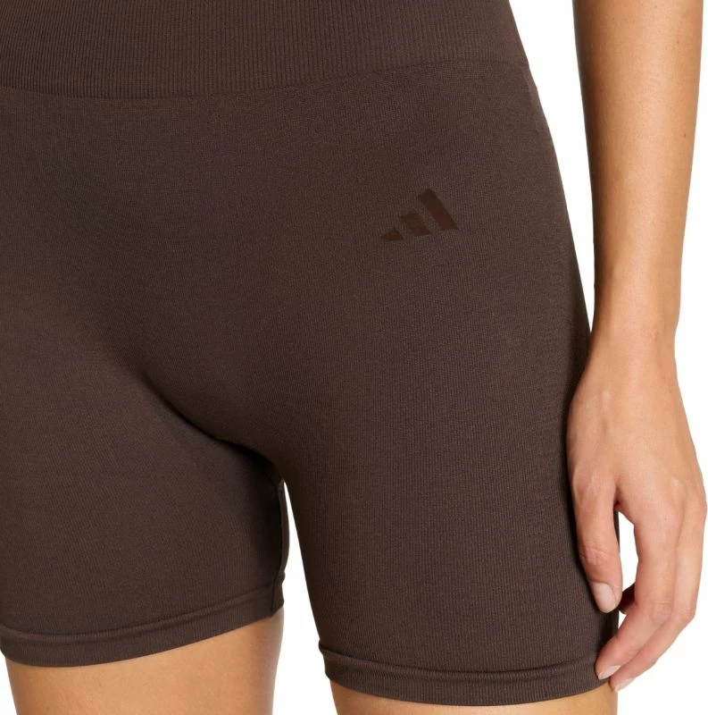Shorce treningu adidas Workout Essentials Knit 4 Inch për femra, kafe [Madhësia: XS]
