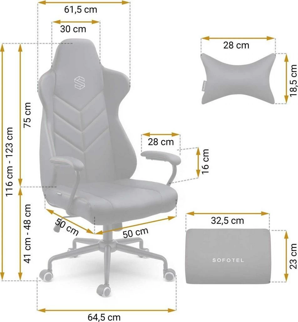 Karrige zyre Sofotel Werona, eko-lëkurë, rregullim lartësie 41-48 cm, deri 120 kg, 2 jastëkë, e zezë