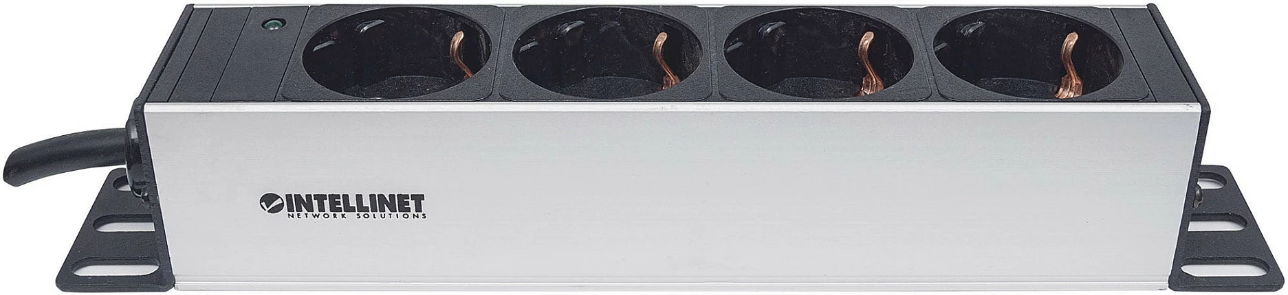 PDU rack Intellinet 10" 1U, 4x prizë Type F, kabllo 1.8m, gri