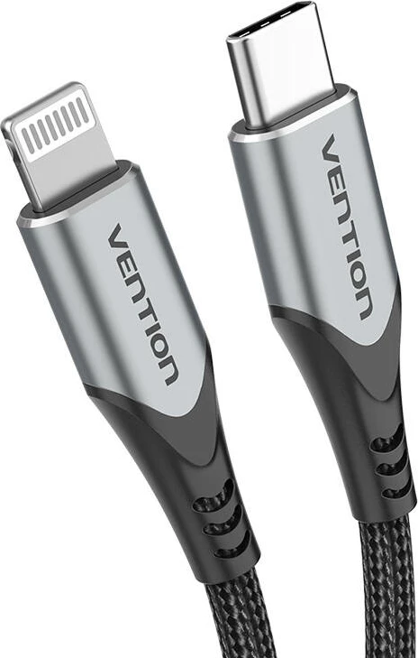 Kabllo USB-C në Lightning Vention TACHH, 2m, Gri