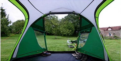Çadër kampingu Coleman Chimney Rock 3 Plus, tunel, për 3 persona, 2 dhoma, 6.9 kg, gjelbër/gri