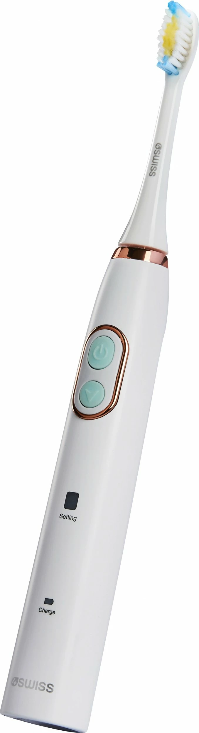 Furçë dhëmbësh elektrike sonike 4Swiss ST212 Sensitive Care Golden Edition, 2 koka + këllëf udhëtimi, e bardhë