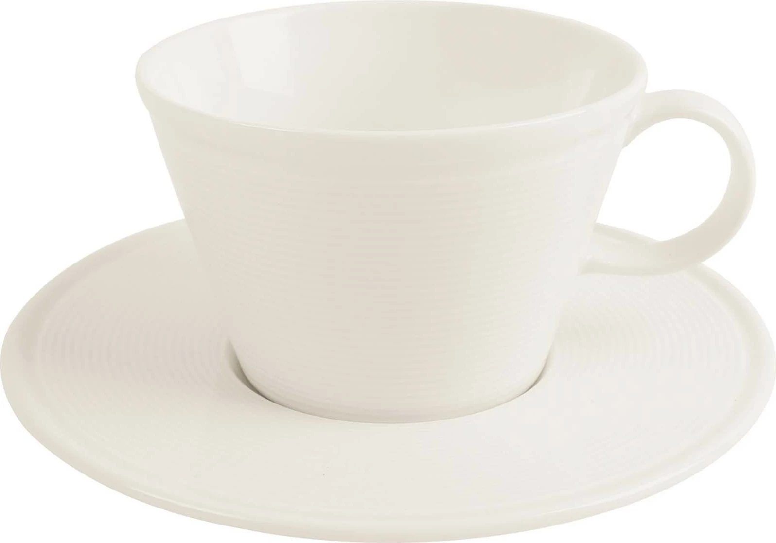Pjatëz filxhani Porland Line 160mm porcelan, krem, set 6 copë