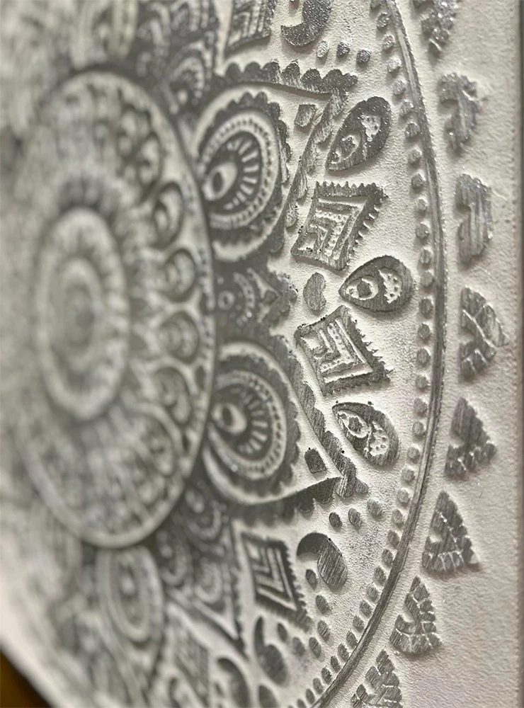 Pikturë dekorative SAVOIR, kanavacë, dru, e bardhë-ari, 62x62x5cm