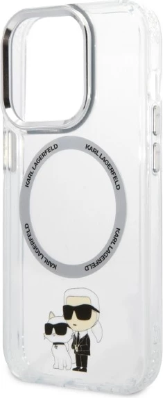 Mbështjellës Karl Lagerfeld Karl&Choupette MagSafe për iPhone 14 Pro, Transparent