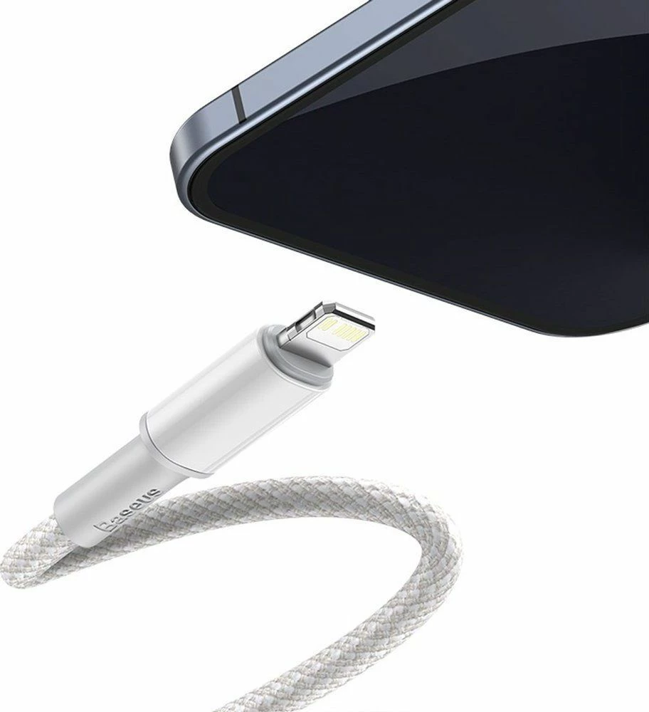 Kabllo USB-C në Lightning Baseus 6953156231955, 2 m, Power Delivery 20W, e bardhë, 1 copë