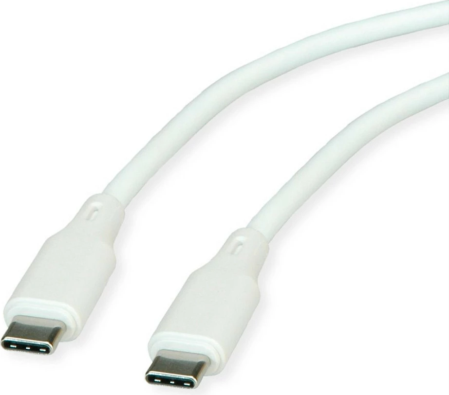 Kabllo USB-C ROLINE Type C-C, USB 2.0, 1 m, PD 60W, silikon, e bardhë