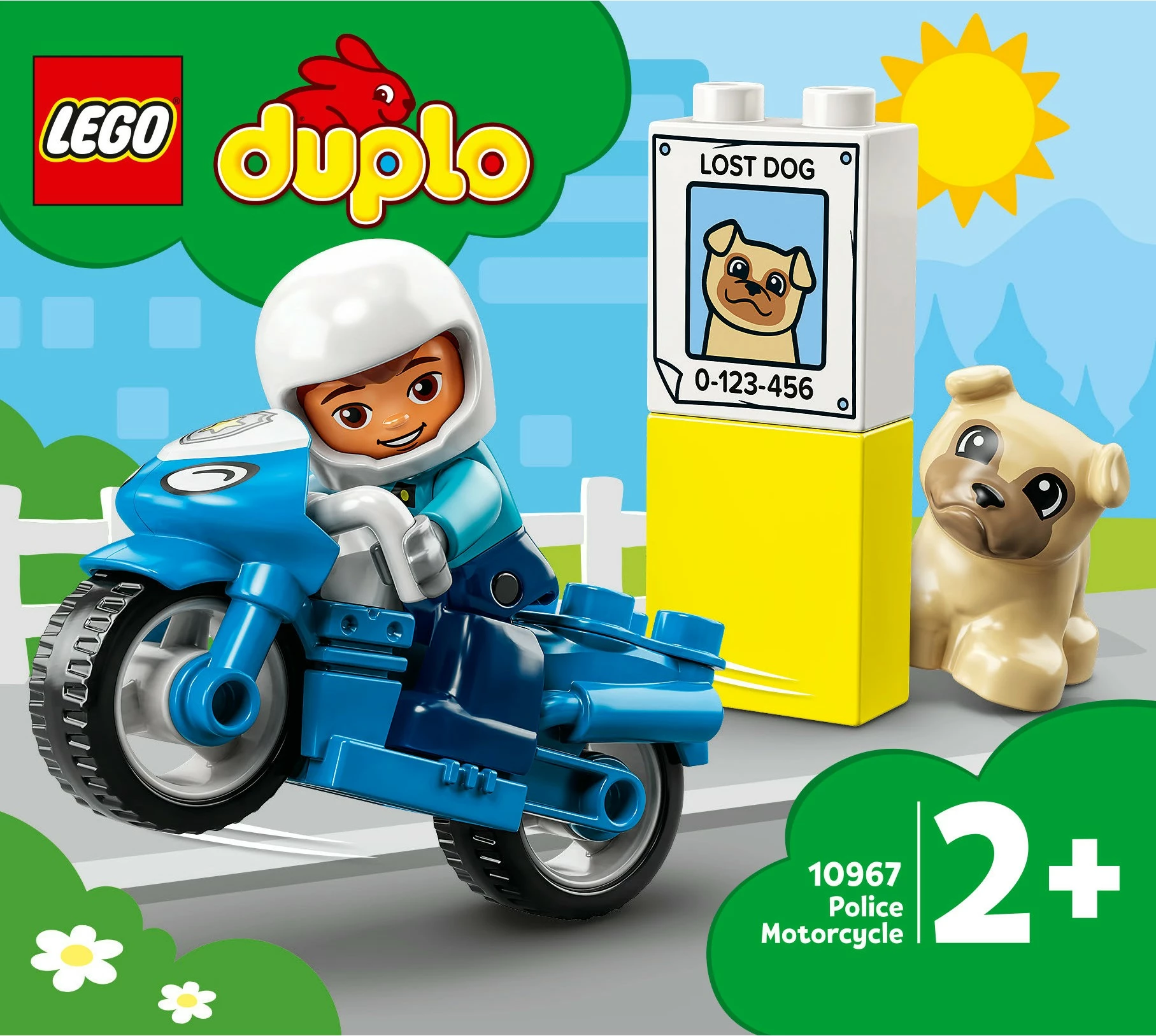 Set ndërtimi LEGO DUPLO Police Motorcycle, 5 pjesë, plastikë, shumëngjyrësh