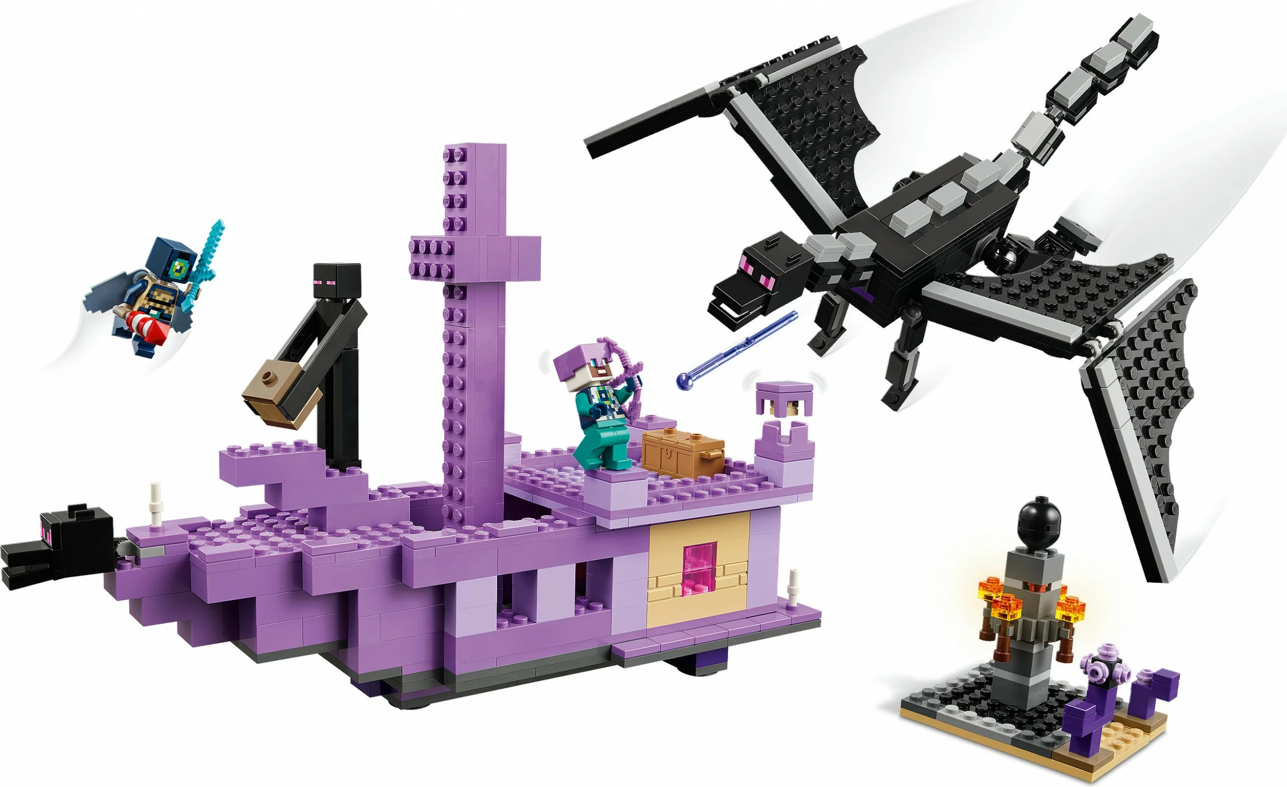 Set lodrash LEGO Minecraft 21264 Ender Dragon edhe End Ship