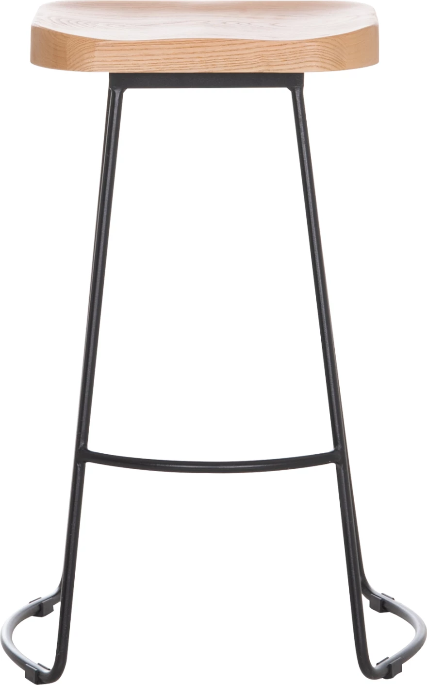 Karrige për bar, dru-metal natyral-e zezë, 45x36x71H cm, FH9333.01
