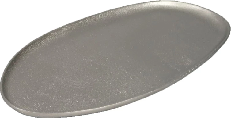 Tabaka dekorative Mandy, alumin, ngjyrë argjendi mat, 39x19x1 cm