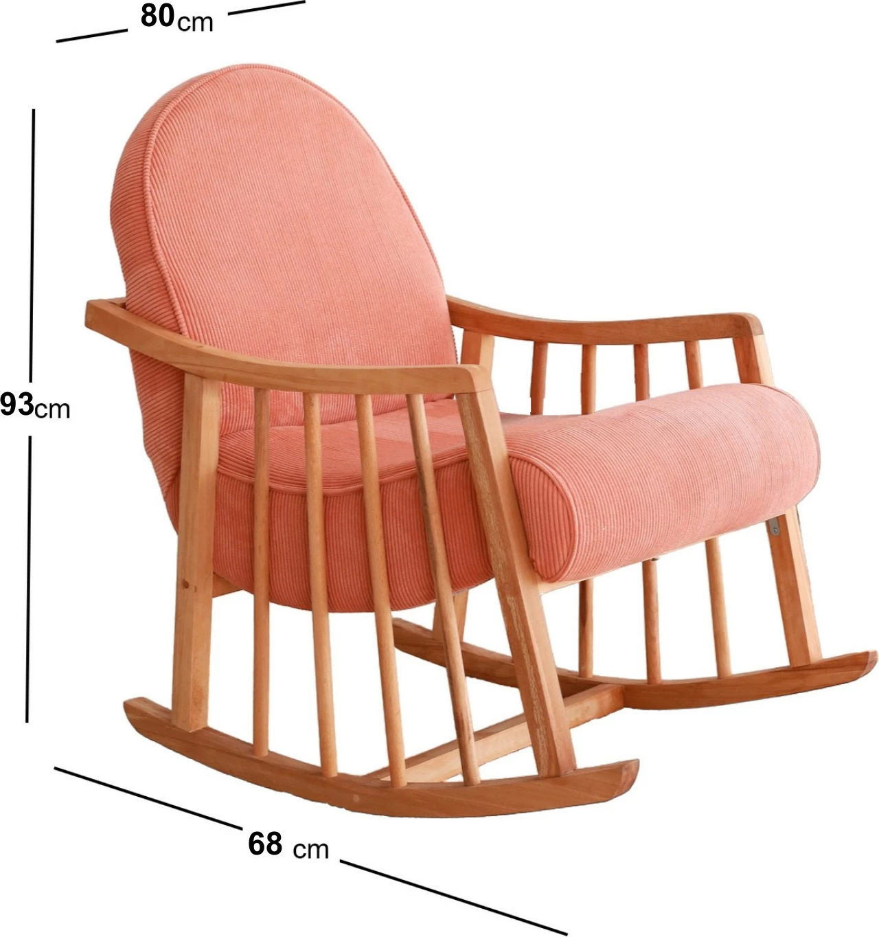 Karrige Wing Klea, kadife korduroj, ngjyrë korale