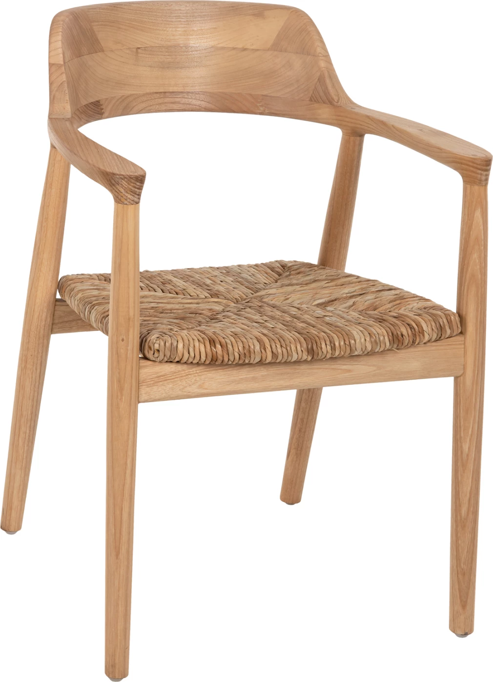 Karrige me krahë KINGSLEY, dru SUNGKAI dhe kashtë, ngjyrë natyrale, 57.5x54x80H cm