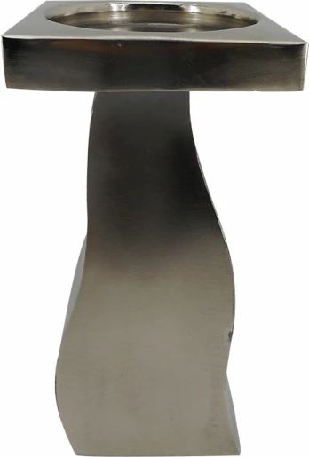 Mbajtës qirinjsh Cuir, alumin, ngjyrë argjendi, 11x11x25 cm