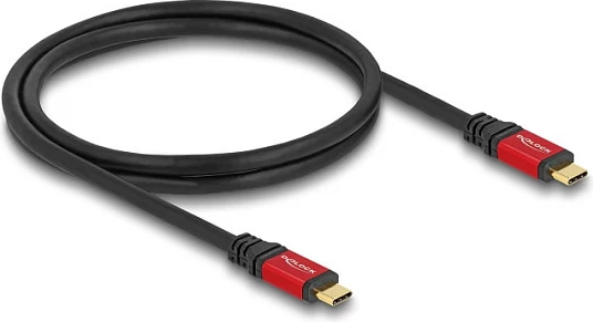 Kabllo USB-C DeLOCK, USB 2.0, PD 3.1 240W, 1 m, kuqe/zi