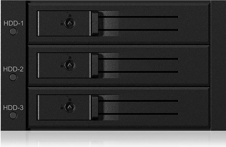 Backplane ICY BOX, 3x HDD SATA 3.5 inç, për 2x 5.25 inç bay, Hot-Swap, i zi