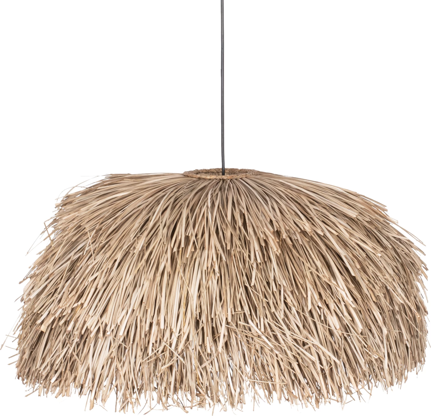Llambë tavani me kapak nga bar Pandan dhe Mendong, ngjyrë natyrale, Φ80x35H cm, FH7778