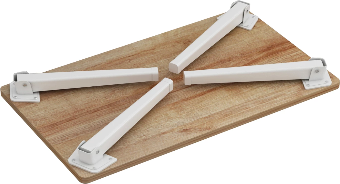 Tavolinë anësore/Tabaka krevati BRITTA FH8965.12 e palosshme, këmbë metali të bardha-melaminë natyrale 60x34x29H cm