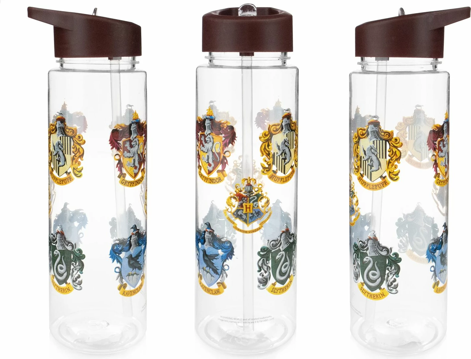 Shishe uji Pyramid Harry Potter Colourful Crest 700 ml, plastike me pipëz, kapak bordo