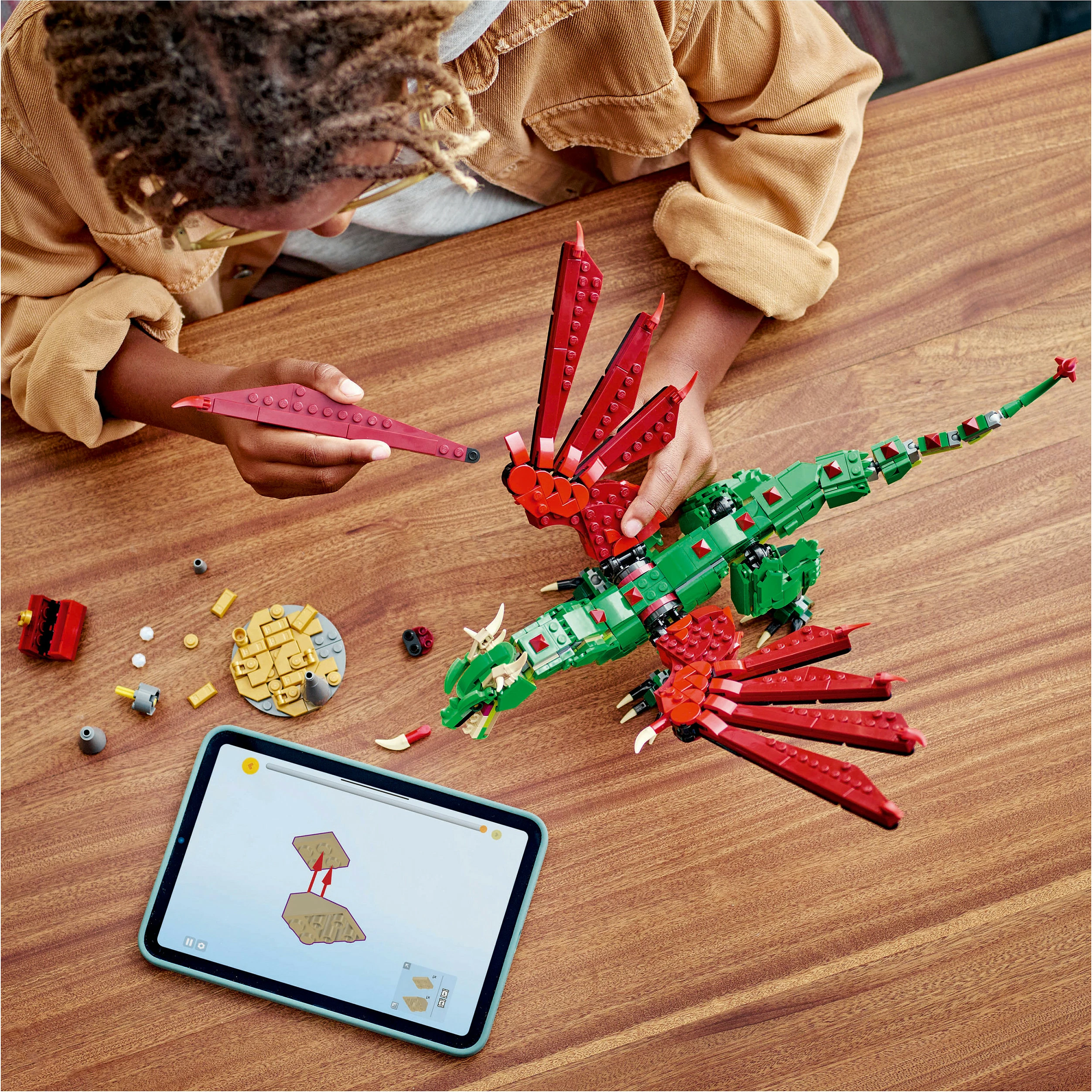 Set ndërtimi LEGO Creator Green Dragon 31161, shumëngjyrësh