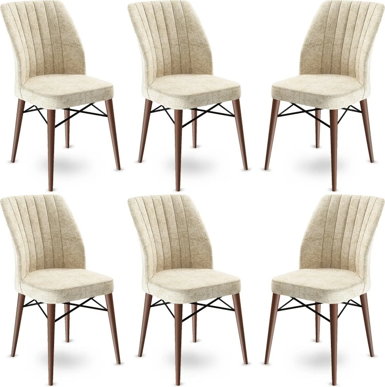 Set karrigesh (6 copë) Hanah Home, Flex, krem-kafe