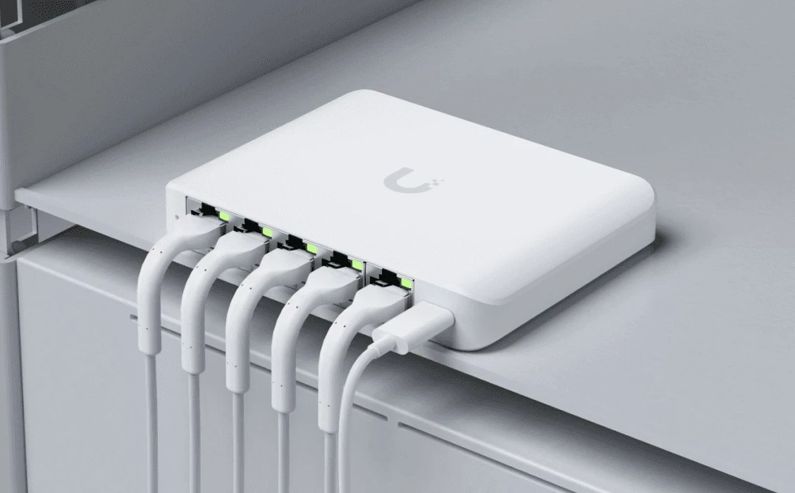 Switch Ubiquiti UniFi Flex Mini 2.5G, i menaxhuar, Desktop, Bardhë