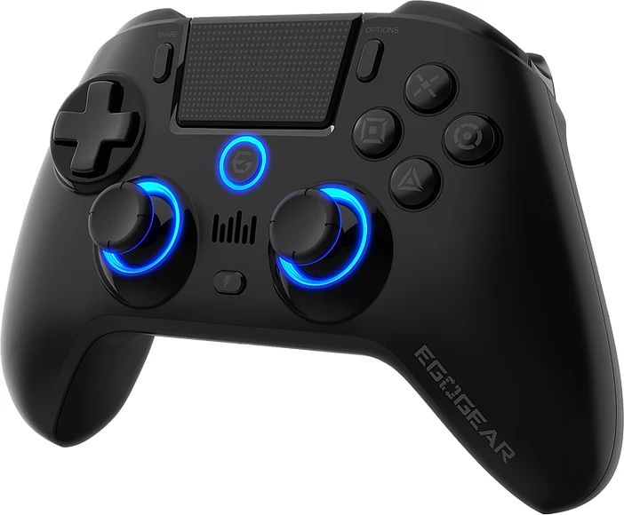 Kontroller wireless RGB EGOGEAR SC15 për PS4/PS3/PC, Bluetooth, jack 3.5mm, i zi