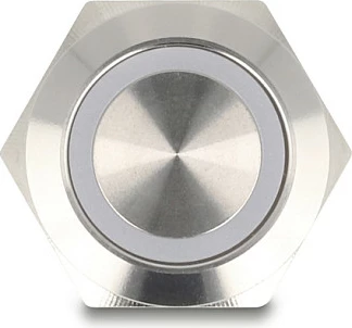 Switch buton DeLOCK 20979, push button i ndriçueshëm, IP65, 230V 3A, inox, Silver